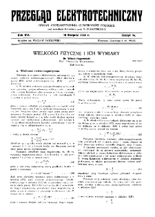 Przegląd Elektrotechniczny : organ Stowarzyszenia Elektrotechników Polskich R. XVI z. 16 (1934)