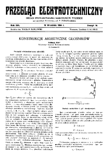 Przegląd Elektrotechniczny : organ Stowarzyszenia Elektrotechników Polskich R. XVI z. 18 (1934)