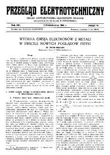 Przegląd Elektrotechniczny : organ Stowarzyszenia Elektrotechników Polskich R. XVI z. 19 (1934)