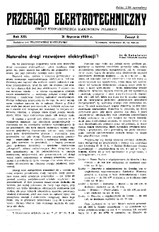 Przegląd Elektrotechniczny : organ Stowarzyszenia Elektrotechników Polskich R. XXI z. 2 (1939)