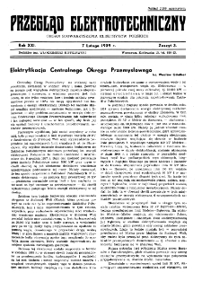 Przegląd Elektrotechniczny : organ Stowarzyszenia Elektrotechników Polskich R. XXI z. 3 (1939)