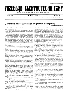 Przegląd Elektrotechniczny : organ Stowarzyszenia Elektrotechników Polskich R. XXI z. 4 (1939)