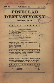 Przegląd Dentystyczny 1932, R. XII, nr 10 (118)