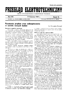 Przegląd Elektrotechniczny : organ Stowarzyszenia Elektrotechników Polskich R. XXI z. 8 (1939)