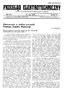 Przegląd Elektrotechniczny : organ Stowarzyszenia Elektrotechników Polskich R. XXI z. 14 (1939)