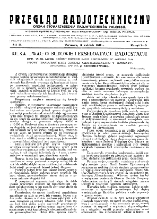 Przegląd Radjotechniczny: ogłaszany staraniem Sekcji Radjotechnicznej Stow. Elektr. Polskich R. IV z. 7-8 (1926)
