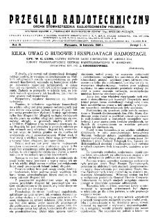 Przegląd Radjotechniczny: ogłaszany staraniem Sekcji Radjotechnicznej Stow. Elektr. Polskich R. IV z. 7-8 (1926)