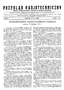 Przegląd Radjotechniczny: ogłaszany staraniem Sekcji Radjotechnicznej Stow. Elektr. Polskich R. IV z. 9-10 (1926)
