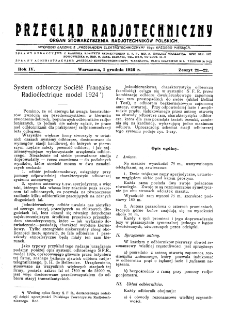 Przegląd Radjotechniczny: ogłaszany staraniem Sekcji Radjotechnicznej Stow. Elektr. Polskich R. IV z. 21-22 (1926)