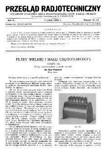 Przegląd Radjotechniczny: ogłaszany staraniem Sekcji Radjotechnicznej Stow. Elektr. Polskich R. X z. 13-14 (1932)