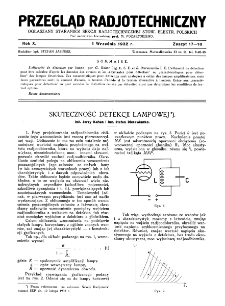 Przegląd Radjotechniczny: ogłaszany staraniem Sekcji Radjotechnicznej Stow. Elektr. Polskich R. X z. 17-18 (1932)