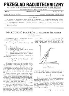 Przegląd Radjotechniczny: ogłaszany staraniem Sekcji Radjotechnicznej Stow. Elektr. Polskich R. X z. 19-20 (1932)