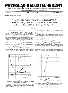 Przegląd Radjotechniczny: ogłaszany staraniem Sekcji Radjotechnicznej Stow. Elektr. Polskich R. XII z. 17-18 (1934)