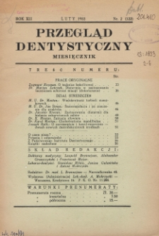 Przegląd Dentystyczny 1933, R. XIII, nr 2 (122)