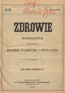 Zdrowie: miesięcznik poświęcony hygienie publicznej i prywatnej 1888, nr 29