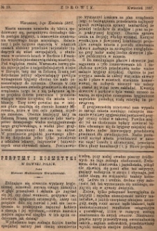 Zdrowie: miesięcznik poświęcony hygienie publicznej i prywatnej 1887, nr 19