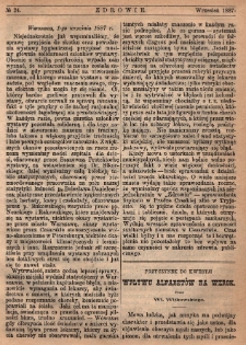 Zdrowie: miesięcznik poświęcony hygienie publicznej i prywatnej 1887, nr 24