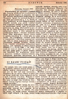 Zdrowie: miesięcznik poświęcony hygienie publicznej i prywatnej 1889, nr 43
