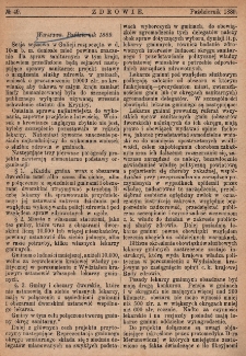 Zdrowie: miesięcznik poświęcony hygienie publicznej i prywatnej 1889, nr 49