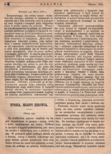 Zdrowie: miesięcznik poświęcony hygienie publicznej i prywatnej 1886, nr 6