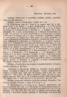 Zdrowie: miesięcznik poświęcony hygienie publicznej i prywatnej 1892, T. VIII, wrzesień