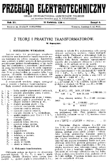Przegląd Elektrotechniczny : organ Stowarzyszenia Elektrotechników Polskich R. XII z. 8 (1930)