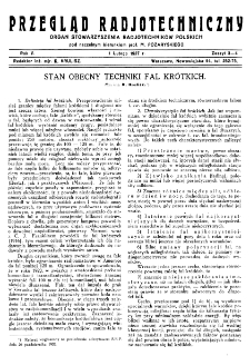 Przegląd Radjotechniczny: ogłaszany staraniem Sekcji Radiotechnicznej Stow. Elektr. Polskich R. V z. 3-4 (1927)