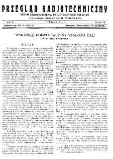 Przegląd Radjotechniczny: ogłaszany staraniem Sekcji Radiotechnicznej Stow. Elektr. Polskich R. V z. 18 (1927)