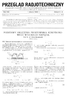 Przegląd Radjotechniczny: ogłaszany staraniem Sekcji Radiotechnicznej Stow. Elektr. Polskich R. VIII z. 5-6 (1930)