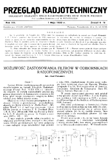 Przegląd Radjotechniczny: ogłaszany staraniem Sekcji Radiotechnicznej Stow. Elektr. Polskich R. VIII z. 9-10 (1930)