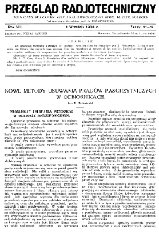 Przegląd Radjotechniczny: ogłaszany staraniem Sekcji Radiotechnicznej Stow. Elektr. Polskich R. VIII z. 17-18 (1930)