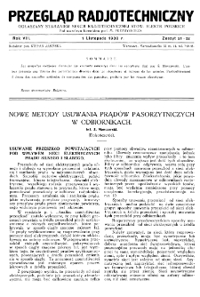 Przegląd Radjotechniczny: ogłaszany staraniem Sekcji Radiotechnicznej Stow. Elektr. Polskich R. VIII z. 21-22 (1930)