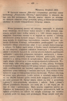 Zdrowie: miesięcznik poświęcony hygienie publicznej i prywatnej 1895, T. XI, grudzień
