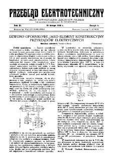 Przegląd Elektrotechniczny : organ Stowarzyszenia Elektrotechników Polskich R. XI z. 4 (1929)