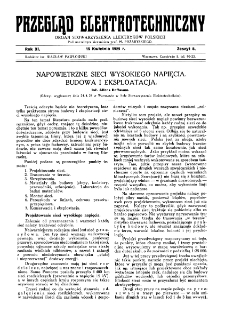 Przegląd Elektrotechniczny : organ Stowarzyszenia Elektrotechników Polskich R. XI z. 8 (1929)