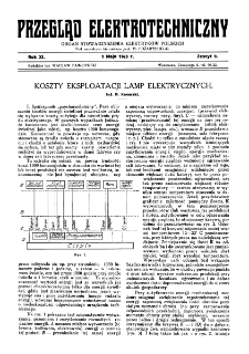 Przegląd Elektrotechniczny : organ Stowarzyszenia Elektrotechników Polskich R. XI z. 9 (1929)