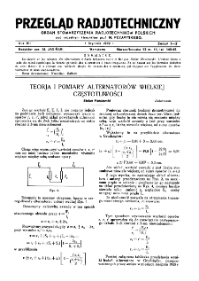 Przegląd Radjotechniczny: ogłaszany staraniem Sekcji Radjotechnicznej Stow. Elektr. Polskich R. XI z. 1-2 (1929)