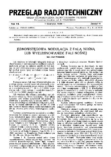 Przegląd Radjotechniczny: ogłaszany staraniem Sekcji Radjotechnicznej Stow. Elektr. Polskich R. XI z. 11 (1929)