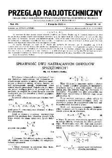 Przegląd Radjotechniczny: ogłaszany staraniem Sekcji Radjotechnicznej Stow. Elektr. Polskich R. XI z. 15-16 (1929)