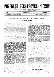 Przegląd Elektrotechniczny : organ Stowarzyszenia Elektrotechników Polskich R. XI z. 13 (1929)
