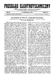 Przegląd Elektrotechniczny : organ Stowarzyszenia Elektrotechników Polskich R. XI z. 20 (1929)