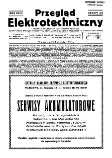 Przegląd Elektrotechniczny : organ Stowarzyszenia Elektrotechników Polskich R. XXIII z. 3/4 (1947)