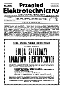 Przegląd Elektrotechniczny : organ Stowarzyszenia Elektrotechników Polskich R. XXIII z. 5/6 (1947)