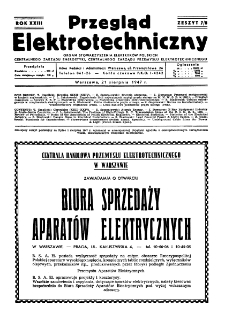 Przegląd Elektrotechniczny : organ Stowarzyszenia Elektrotechników Polskich R. XXIII z. 7/8 (1947)
