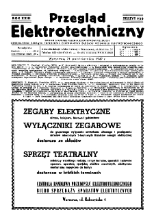 Przegląd Elektrotechniczny : organ Stowarzyszenia Elektrotechników Polskich R. XXIII z. 9/10 (1947)