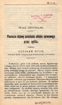 Przegląd Chorób Skórnych i Wenerycznych 1908, R. III, nr 1-2