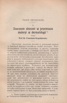 Przegląd Chorób Skórnych i Wenerycznych 1913, R. VIII, nr 7-8