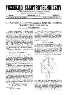 Przegląd Elektrotechniczny : organ Stowarzyszenia Elektrotechników Polskich R. XI z. 22 (1929)