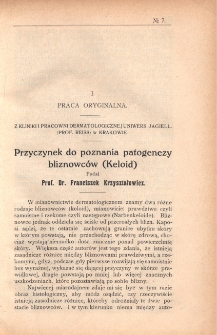 Przegląd Chorób Skórnych i Wenerycznych 1909, R. IV, nr 7