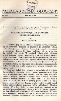 Przegląd Dermatologiczny: organ Polskiego T-wa Dermatologicznego 1932, T. XXVII, nr 3